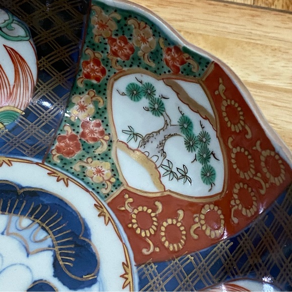 Vintage Unsigned IMARI Japan Blossoms and Trees Scene Decorative 7” Bowl - Picture 10 of 12